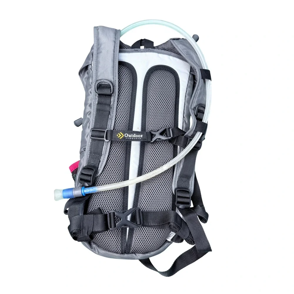 Outdoor Products Hydration Backpack Men OS White Gray Red Hiking Trail Pack 2 L